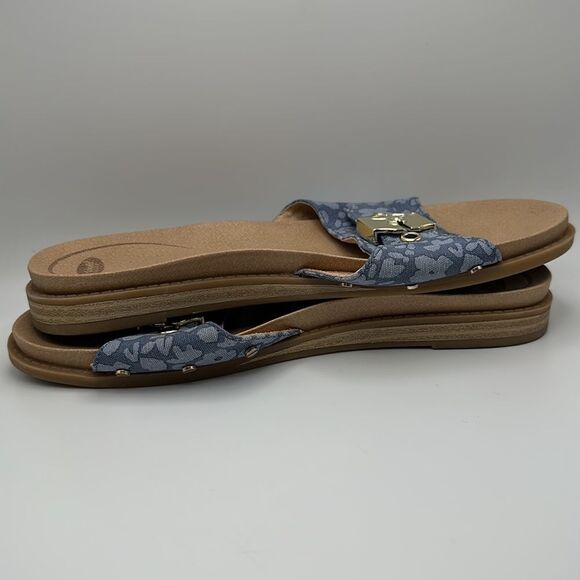 Dr Scholl's Women's Originalist Slide Flat Sandal Chambray Garden Floral Sz 6.5 - Picture 3 of 6
